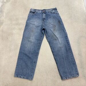 Brooklyn Express Mens Jeans Loose Straight Blue Denim Hip Hop Y2K 90s Sz 38x34